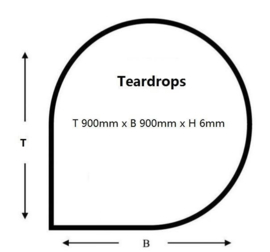 Kachelvloerplaat druppel 900 x 900 x 6mm