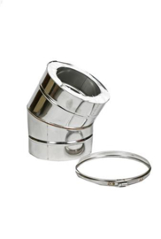 DW-250/300 mm bocht 30° met klemband rvs