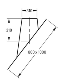 DW-250/300 mm loodslabdakplaat 45° - 60°