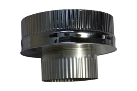 ISOTUBE Plus dubbelwandig 180/230 mm onder-aansluitstuk naar enkelwandig 180 mm