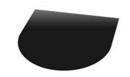 6mm Glas kachelvloerplaat halfrond 850 x 1100 mm zwart