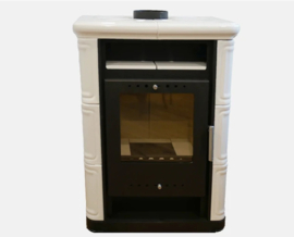 Betegelde Witte Houtkachel | Nordflam Arta (5-8 KW)
