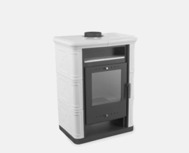 Betegelde Witte Houtkachel | Nordflam Arta (5-8 KW)