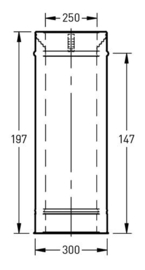 DW-250/300 mm pijp 20 cm met klemband rvs