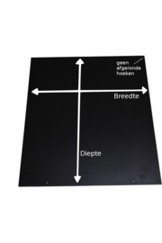 Nr 32-510TR 2mm Staalvloerplaat Rechthoek 800 x 500 zwart