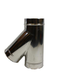 DW-250/300 mm T-stuk 45° + deksel met klemband rvs