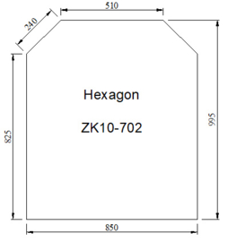 Kachelvloerplaat zeskant 850 x 1000 x 6 mm