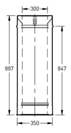 DW-300/350 mm pijp 100 cm met klemband rvs