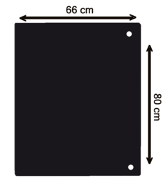 RH20-500GLZ 2mm Staalvloerplaat Rechthoek 660 x 800 zwart