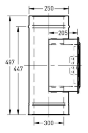 DW-250/300 mm inspectiesectie 50 cm met klemband rvs