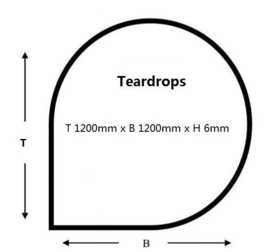 TTGTF6120120(30-314)  Vloerplaat Glas Helder (druppelvorm) 1200 x 1200 x 6 mm