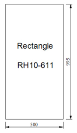 Kachelvloerplaat rechthoek 500 x 1000 x 6 mm