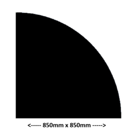 KW20-360 2mm Kachelvloerplaat staal kwartrond 850 x 850 mm zwart