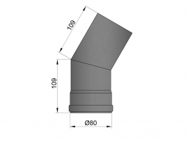 Pelletpijp 80 mm bocht 30°