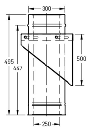 DW-250/300 mm stoelconstructie met klemband rvs