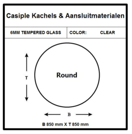 6mm Glas - Rond 850