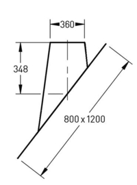 DW-300/350 mm loodslabplaat 45° - 60°