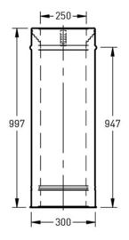 DW-250/300 mm pijp 100 cm met klemband rvs
