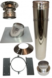 Blokhutknaller: Complete set 150 mm SCHUIN DAK bitumen