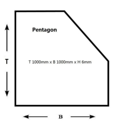 Kachelvloerplaat  schuinekant 1000 x 1000x 6 mm