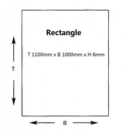 Kachelvloerplaat rechthoek 1000 x 1100 x 6 mm