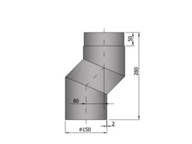 EWØ150 2mm Element om kachel naar voren te halen (8 cm) - Antraciet