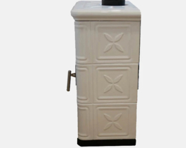Betegelde Witte Houtkachel | Nordflam Arta (5-8 KW)