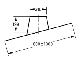 DW-250/300 mm loodslabdakplaat 5° - 25°