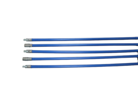 Professionele blauwe veegset 6 meter met staalborstel