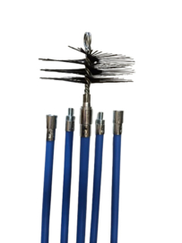 Schoorsteenveegborstel staal - blokkeersysteem blauw Ø125 mm