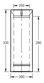 DW-250/300 mm pijp 33 cm met klemband rvs
