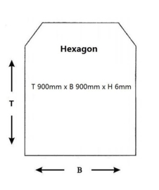TTGSE69090  Vloerplaat Glas - Helder (Zeskant)  900 x 900x 0,6 mm