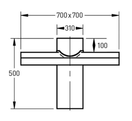DW-250/300 mm nok loodslabdakplaat