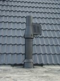 Rookgasventilator met inlaatpijp Ø150mm (ZWART) WN-GCK150-CH-ML-B-K