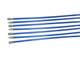 Professionele blauwe veegset 8,40 meter met staalborstel