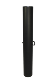 EW/125 2mm Smoorklep pijp 100cm met verjongen - zwart