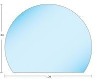 NR 410 Vloerplaat Glas - Helder (Eclipsvormig) 1250 x 1100 x 6 mm
