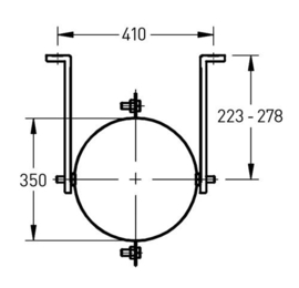 DW-300/350 mm  muurbeugel gegalvaniseerd