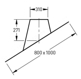 DW-250/300 mm loodslabdakplaat 20° - 45°