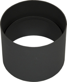 2mm dikwandig 150 mm mof-mof (Vrouw-vrouw) met condensring 100 cm - zwart