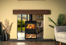 Charlton & Jenrick Fireline Woodtec 8 kW doorkijk haard