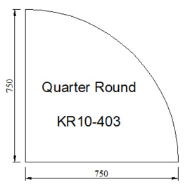 Kachelvloerplaat kwartrond 750 x 750 x 6 mm