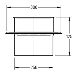 DW-250/300 mm aansluitstuk met klemband rvs