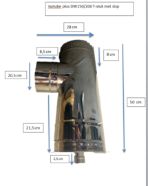 ISOTUBE Plus dubbelwandig 150/200 T-stuk met dop