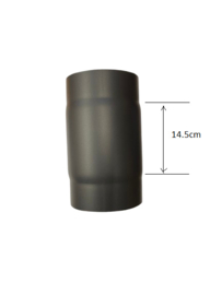 2 mm dikwandige Ø 150 mm kachelpijp spie-spie (M/M) - zwart