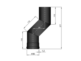 Pelletkachel S-bocht 80mm 19-208