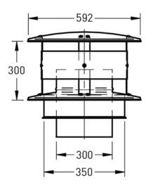DW-300/350 mm trekkap rvs