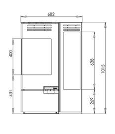 Aduro 12 Hoekkachel met  houtrek