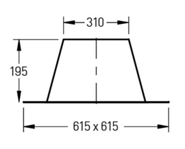 DW-250/300 mm dakplaat plat 0° - 10°