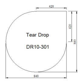 Kachelvloerplaat druppel  840 x 840 x 6 mm